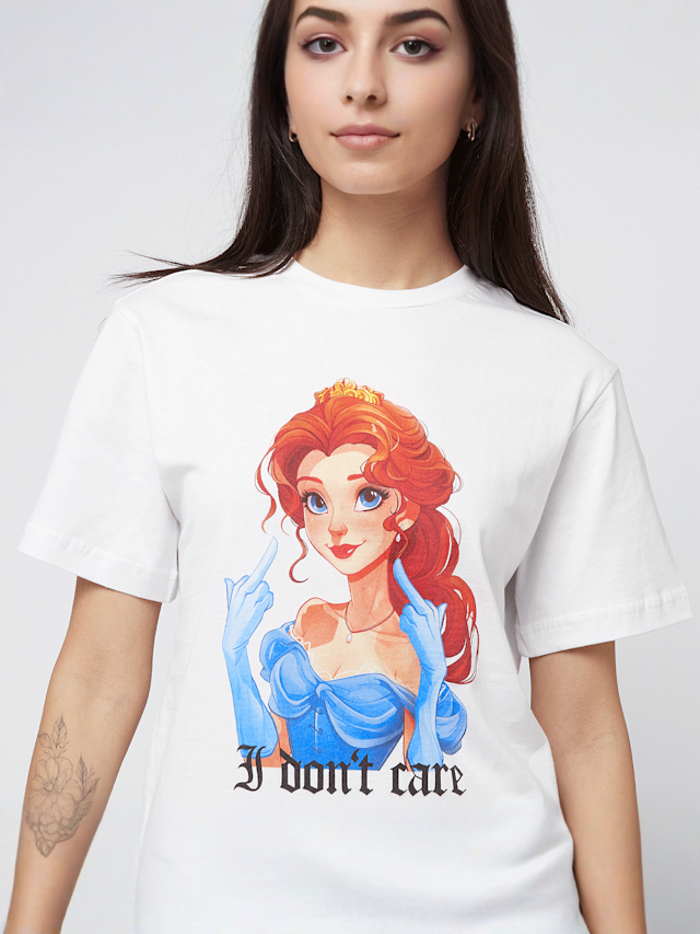 Miss Tee, Don't Care Handsign Tee, white, Image 3 of 4