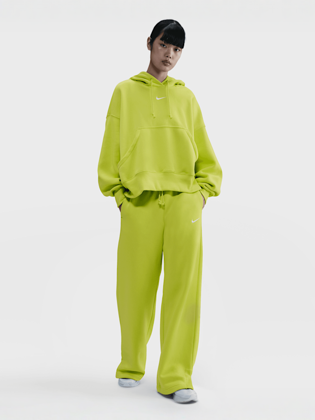Nike, Sportswear Phoenix Fleece High-Waisted Wide-Leg Pants, green, Image 3 of 3