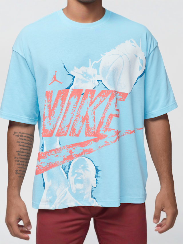 Jordan, Reissue Oversized Short Sleeve Crew, blue, Image 4 of 5