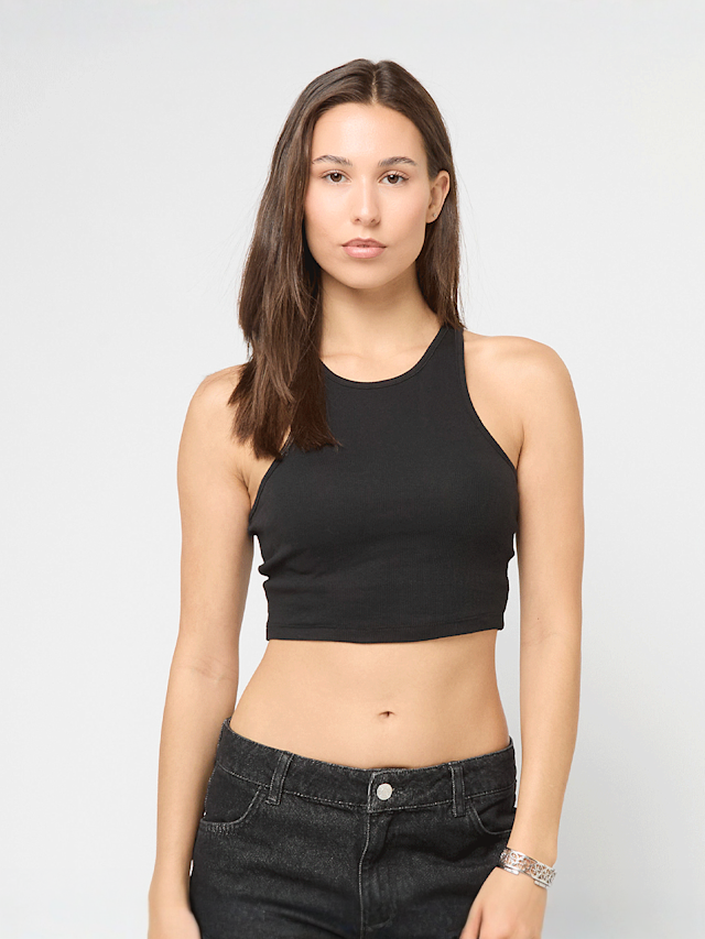 Urban Classics, Ladies Cropped Rib Top, black, Image 1 of 3