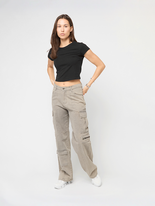Urban Classics, Ladies Stretch Jersey Cropped Tee, black, Image 3 of 3