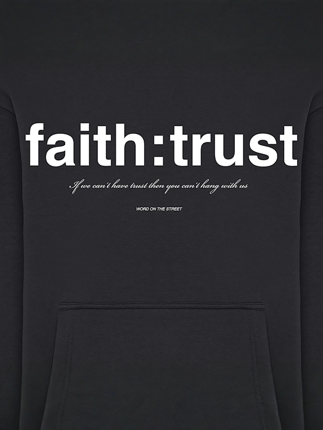 Mister Tee, Faith And Trust Fluffy Hoody black, black, Image 3 of 3