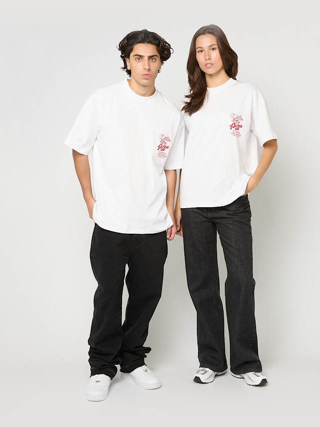 Another Cotton Lab, Pizza is always the Answer Oversized T-Shirt, white, Image 6 of 6