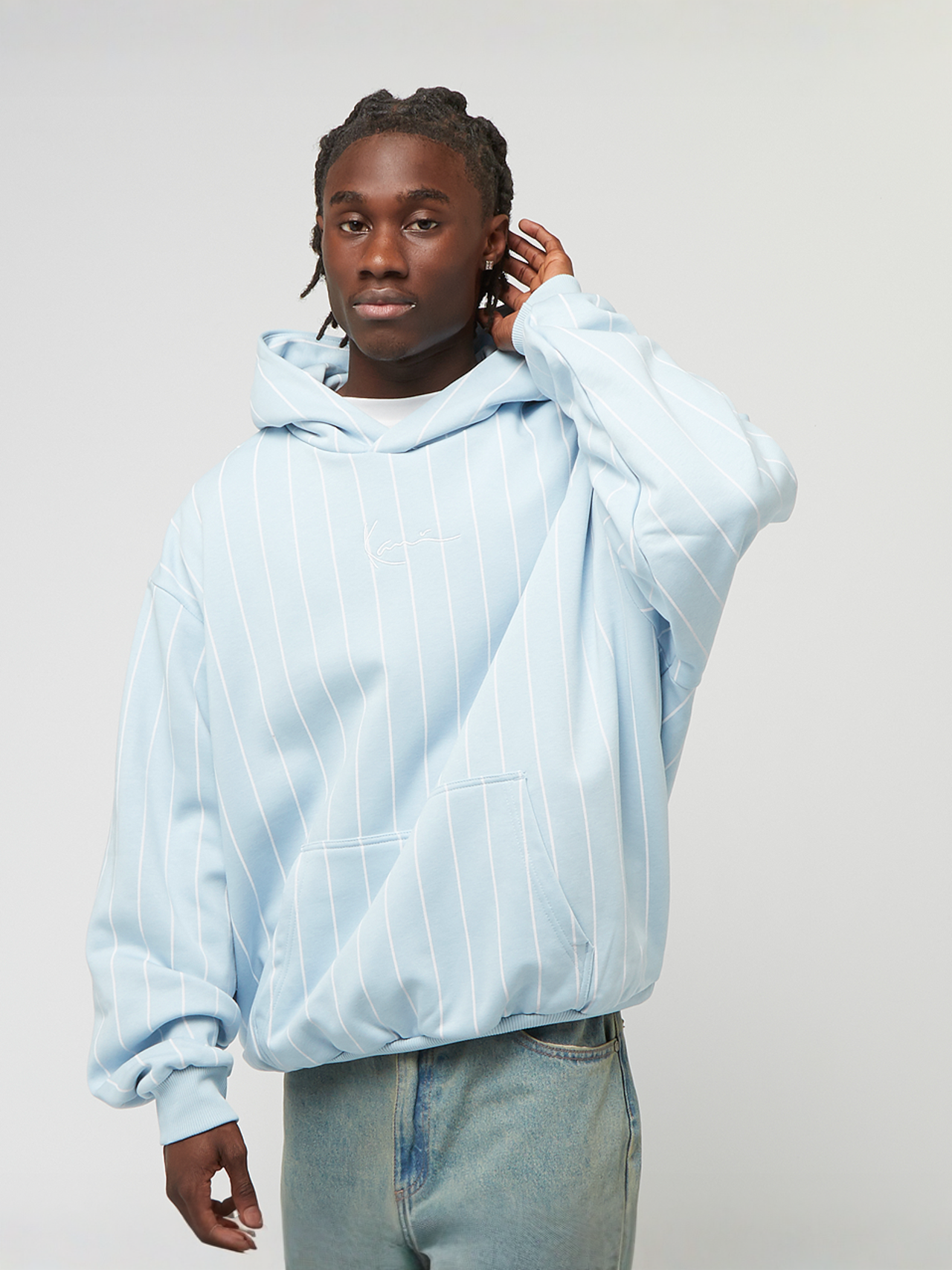 Signature Logo Pinstripe Oversized Hoodie | SNIPES
