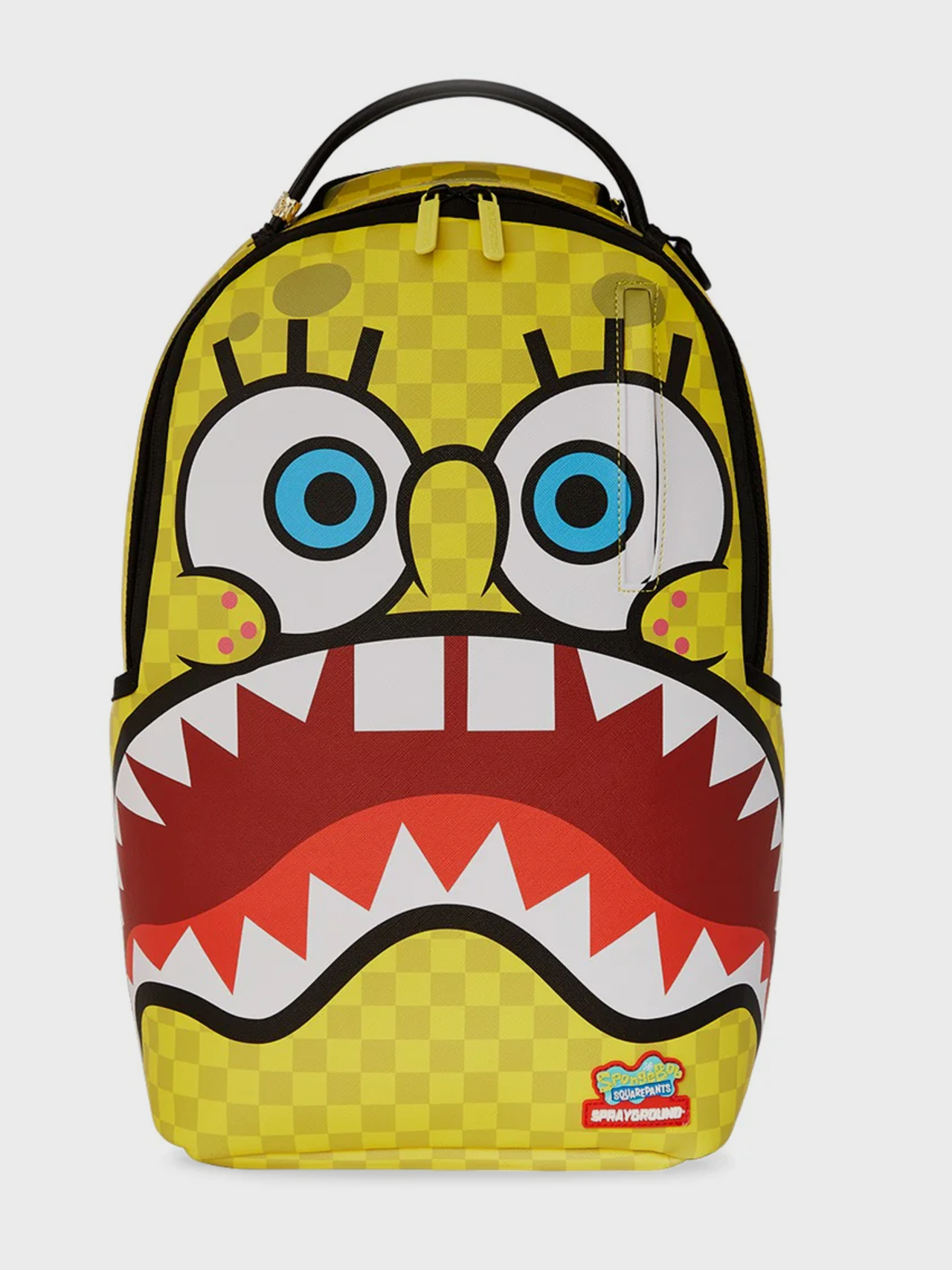 SPONGEBOB × SPRAYGROUND リュック タグ付バックパック SPONGEBOB CHECKERBOB DLXSV BACKPACK yellow | SNIPES