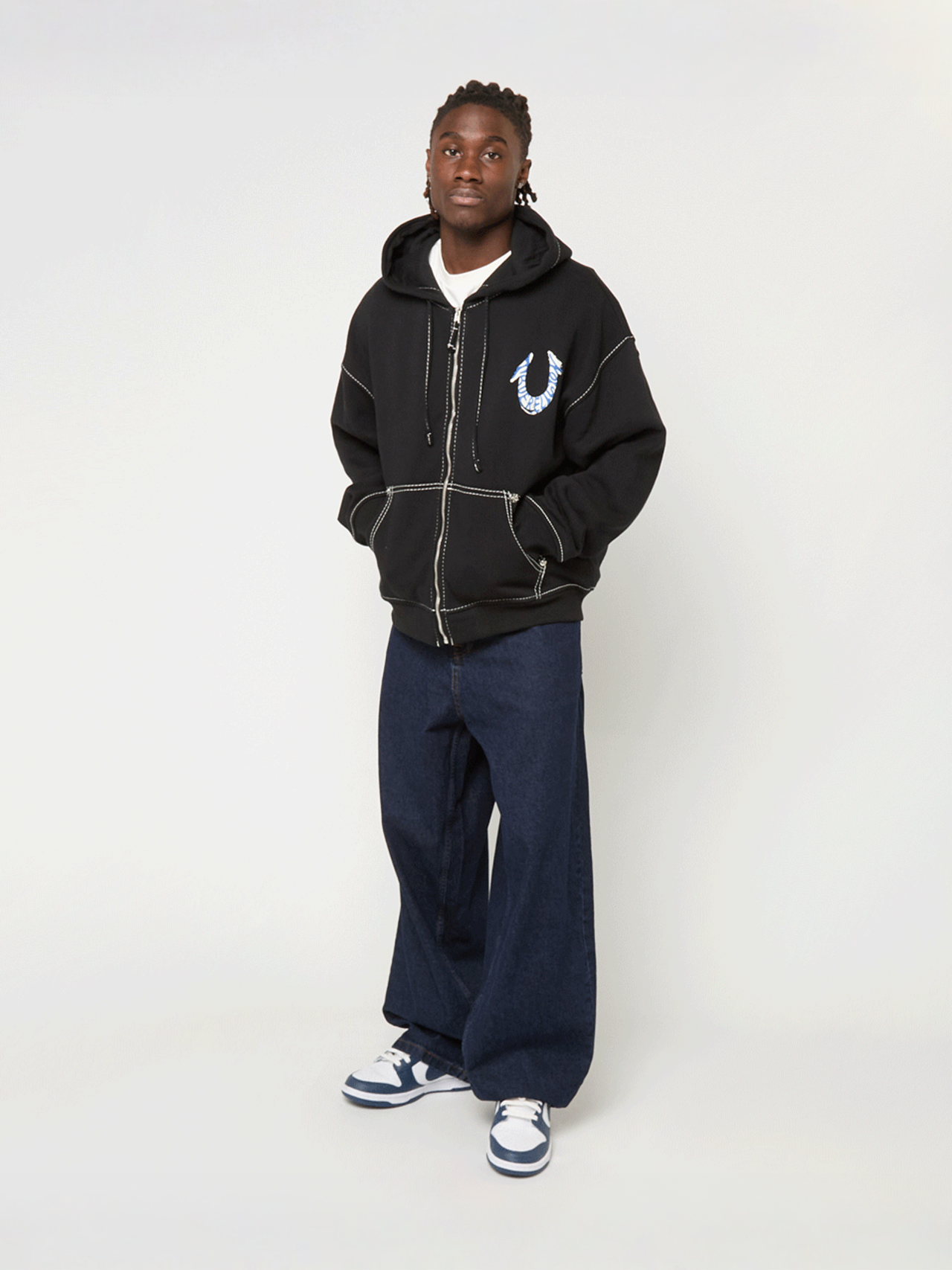 HS PAINT CINCHED BIG T ZIP UP JET BLACK | SNIPES