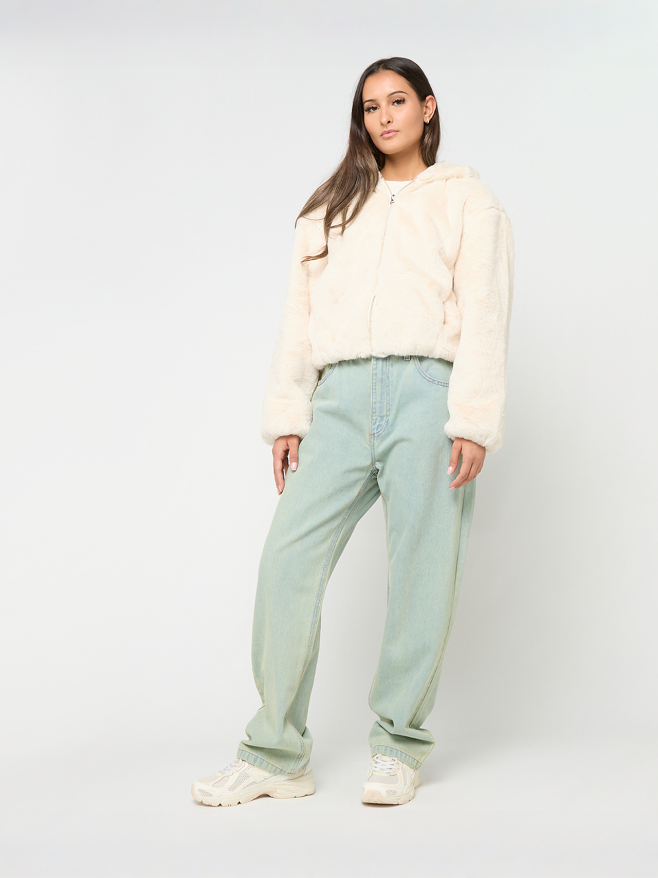 Ladies Full Zip Faux Fur Hoodie | SNIPES