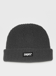 SNIPES, Woven Label Fisherman Beanie charcoal, grijs, Afbeelding 1 van 2