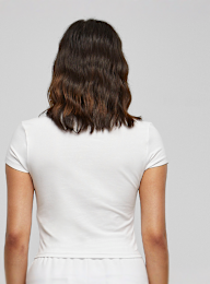 Urban Classics, Stretch Jersey Cropped Tee, white, Image 2 of 3