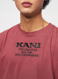 Karl Kani, KK Signature Stripe Block Tee red/navy/dark green, czerwony, Obraz 3 z 4