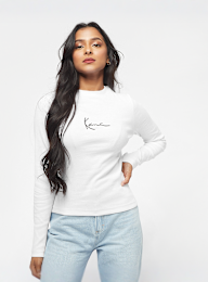 Karl Kani, Small Signature Rib Long Sleeve, wit, Afbeelding 1 van 4