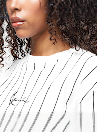 Karl Kani, Small Signature Essential Pinstripe OS Tee, white, Image 3 of 4