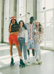 Karl Kani, x Stranger Things Woven Signature Pinstripe Baseball Shirt, blauw, Afbeelding 6 van 6