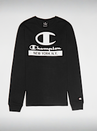 Champion, Junior Legacy Long Sleeve Crewneck T-Shirt, zwart, Afbeelding 1 van 4