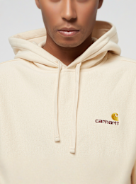Carhartt WIP, Hooded American Script Sweatshirt, beige, Image 3 of 6
