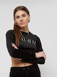 FUBU, Old English Rhinestone Velours Long Sleeve, czarny, Obraz 1 z 5