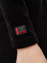 FUBU, Old English Rhinestone Velours Long Sleeve, zwart, Afbeelding 4 van 5