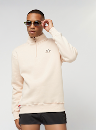 Alpha Industries, Half Zip Sweater Small Logo, wit, Afbeelding 1 van 6