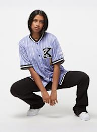 Karl Kani, Retro Patch Pinstripe Baseball Shirt, roze, Afbeelding 5 van 5
