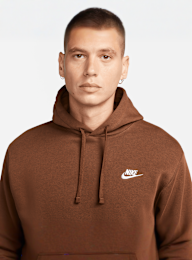 Nike, Sportswear Club Fleece Hoodie, bruin, Afbeelding 3 van 4