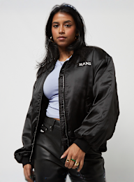 Karl Kani, Chest Retro Satin Bomber Jacket, zwart, Afbeelding 1 van 5