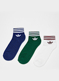 adidas Originals, adicolor Trefoil Ankle Sokken (3 Pack), wit, Afbeelding 1 van 2