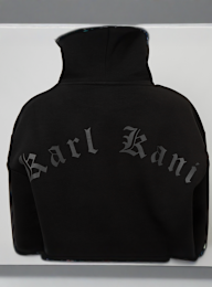Karl Kani, Woven Signature Old English Long Hoodie, zwart, Afbeelding 4 van 5