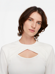 Nike, Sportswear Cut Out Long-Sleeve Top, wit, Afbeelding 3 van 6