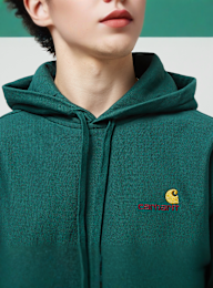 Carhartt WIP, Hooded American Script Sweat, beige, Image 3 of 5