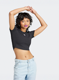 adidas Originals, Essentials Rib T-Shirt, black, Image 1 of 5