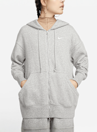 Nike, Sportswear Phoenix Fleece Oversized Full-Zip Hoodie, grey, Image 4 of 9