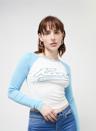 Karl Kani, Varsity Crop Block Rib Longsleeve, blauw, Afbeelding 1 van 4