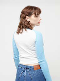 Karl Kani, Varsity Crop Block Rib Longsleeve, blauw, Afbeelding 2 van 4
