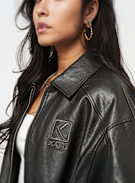 Karl Kani, PU Oversized Bomber, black, Image 3 of 4