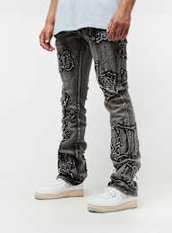 Smoke Rise, Letter Applique Jeans, zwart, Afbeelding 1 van 6