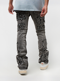 Smoke Rise, Letter Applique Jeans, zwart, Afbeelding 2 van 6