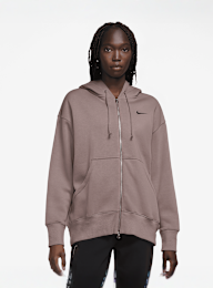 Nike, Sportswear Phoenix Fleece Oversized Full-Zip Hoodie, brown, Image 1 of 3