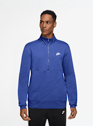 Nike, Sportswear Club Half-Zip Top, blue, Image 1 of 3