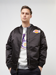 Mitchell & Ness, NBA Lightweight Satin Bomber Los Angeles Lakers, black, Image 2 of 7