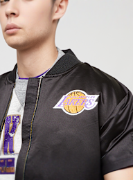 Mitchell & Ness, NBA Lightweight Satin Bomber Los Angeles Lakers, black, Image 3 of 7