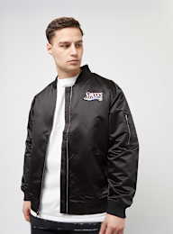 Mitchell & Ness, NBA Lightweight Satin Bomber Philadelphia 76ers, black, Image 2 of 7