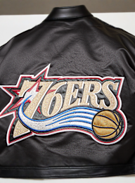 Mitchell & Ness, NBA Lightweight Satin Bomber Philadelphia 76ers, black, Image 6 of 7