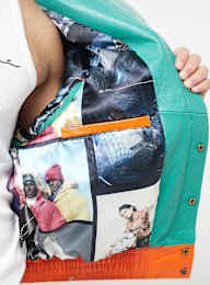 Karl Kani, Metal Plate Block Leather College Jacket, multi-colour, Image 3 of 7