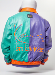 Karl Kani, Metal Plate Block Leather College Jacket, multi-colour, Image 6 of 7