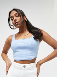 Sixth June, Square Neck Crop Tank Top, blauw, Afbeelding 1 van 4