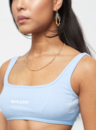 Sixth June, Square Neck Crop Tank Top, blauw, Afbeelding 3 van 4