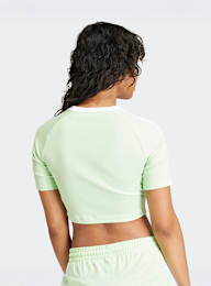 adidas Originals, adicolor 3-Stripes Crop T-Shirt, groen, Afbeelding 2 van 5