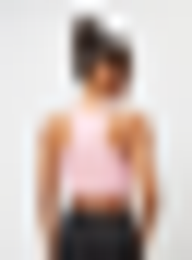Urban Classics, Cropped Rib Top, Pink, Image 2 of 3