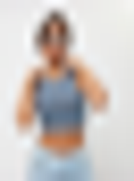 Urban Classics, Cropped Rib Top, blauw, Afbeelding 1 van 3