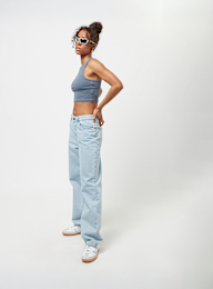 Urban Classics, Cropped Rib Top, blauw, Afbeelding 3 van 3